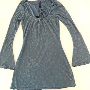 Motel Rocks Blue Floral Mini Dress M NWT